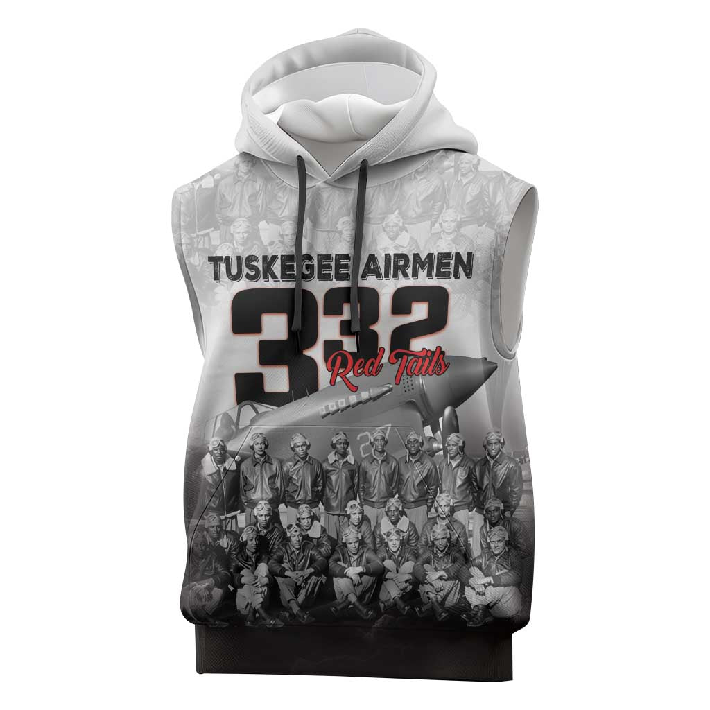 Tuskegee Airmen  Red Tails Pride Sleeveless Hoodie 332nd Fighter Group - African Pride