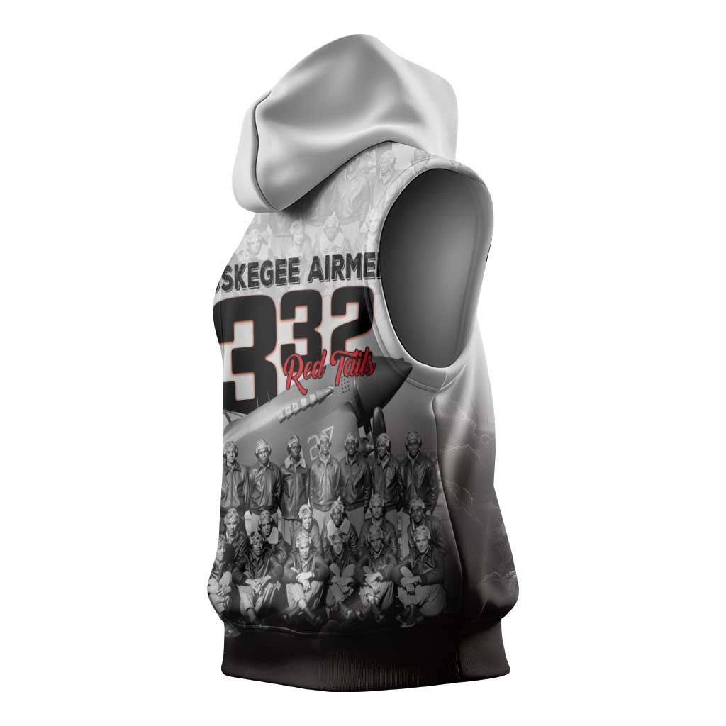 Tuskegee Airmen  Red Tails Pride Sleeveless Hoodie 332nd Fighter Group - African Pride