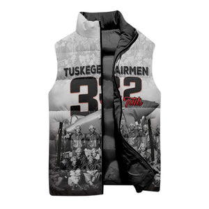 Tuskegee Airmen  Red Tails Pride Sleeveless Puffer Jacket 332nd Fighter Group