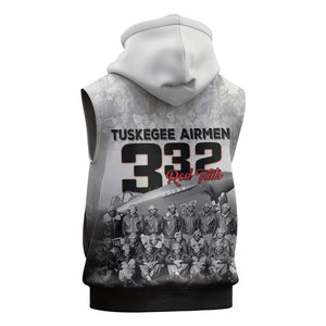 Tuskegee Airmen  Red Tails Pride Sleeveless Zip Hoodie 332nd Fighter Group - African Pride