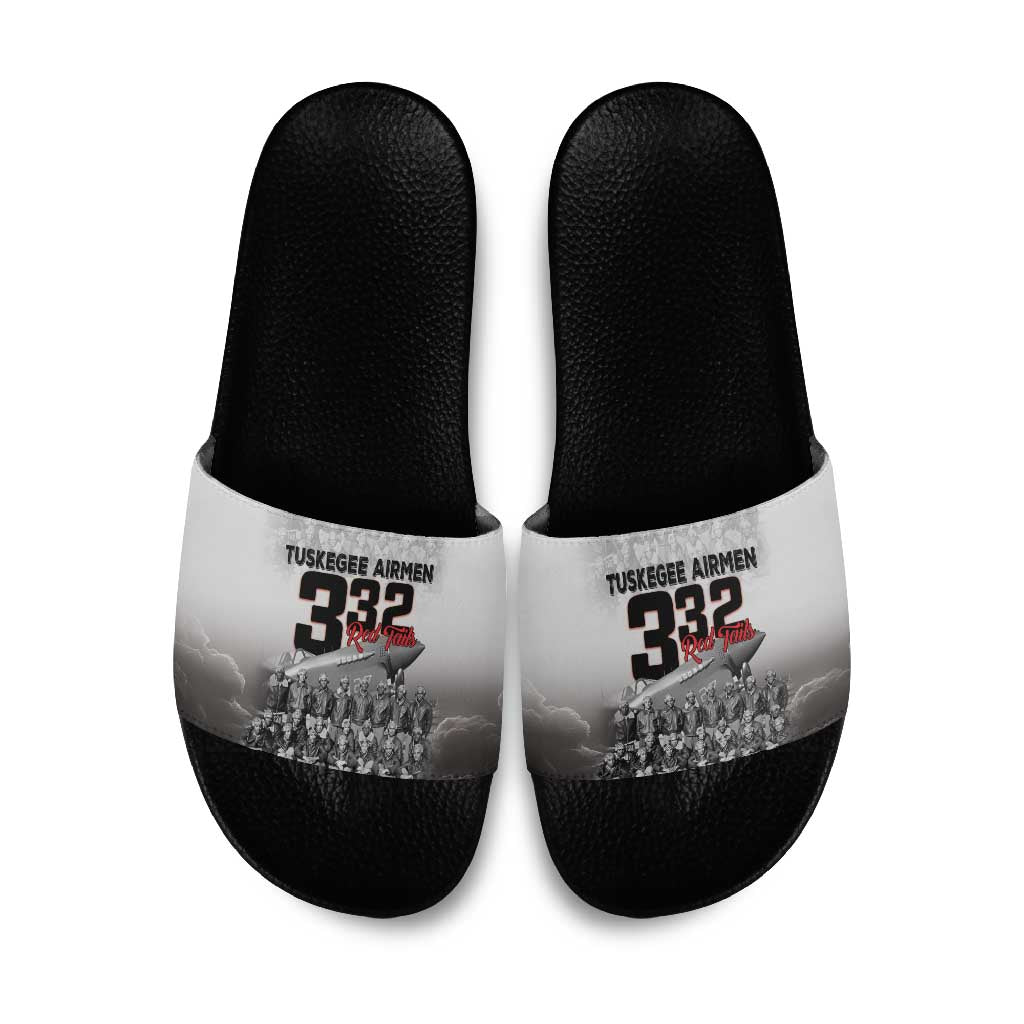 Tuskegee Airmen  Red Tails Pride Slide Sandals 332nd Fighter Group