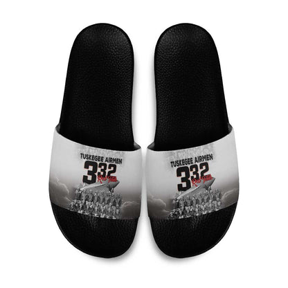 Tuskegee Airmen  Red Tails Pride Slide Sandals 332nd Fighter Group