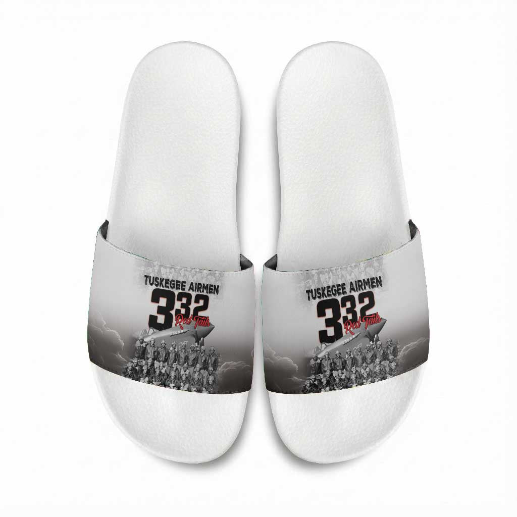 Tuskegee Airmen  Red Tails Pride Slide Sandals 332nd Fighter Group