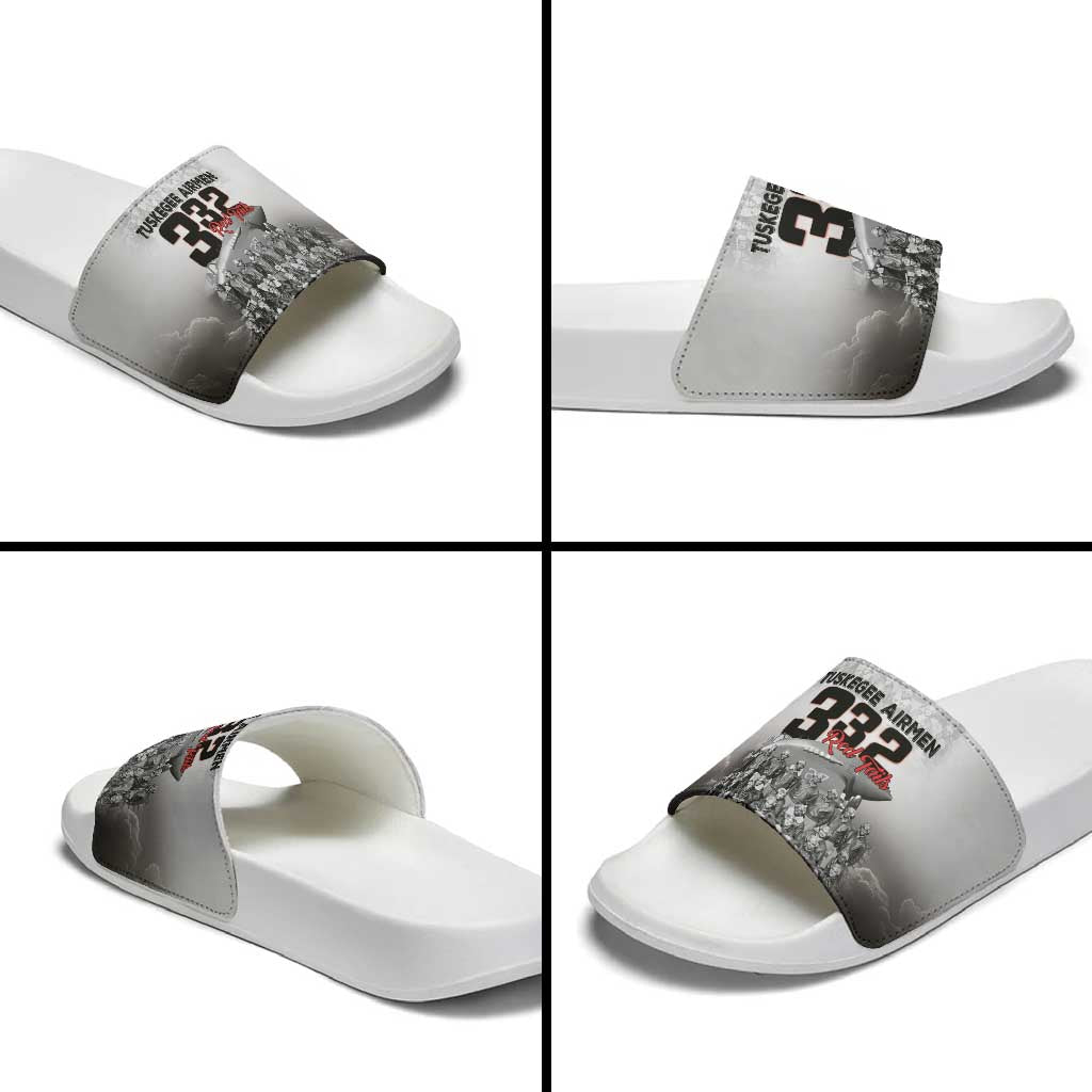 Tuskegee Airmen  Red Tails Pride Slide Sandals 332nd Fighter Group