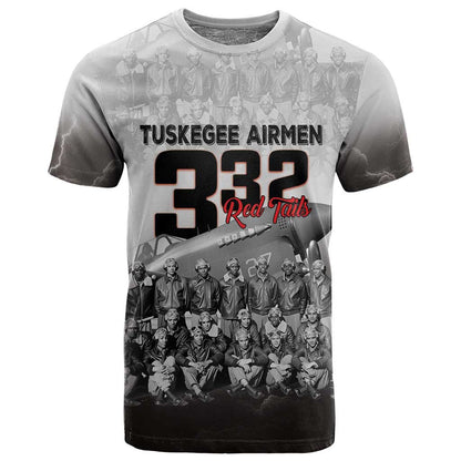 Tuskegee Airmen  Red Tails Pride T shirt 332nd Fighter Group - African Pride