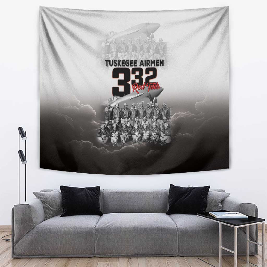 Tuskegee Airmen  Red Tails Pride Tapestry 332nd Fighter Group - African Pride
