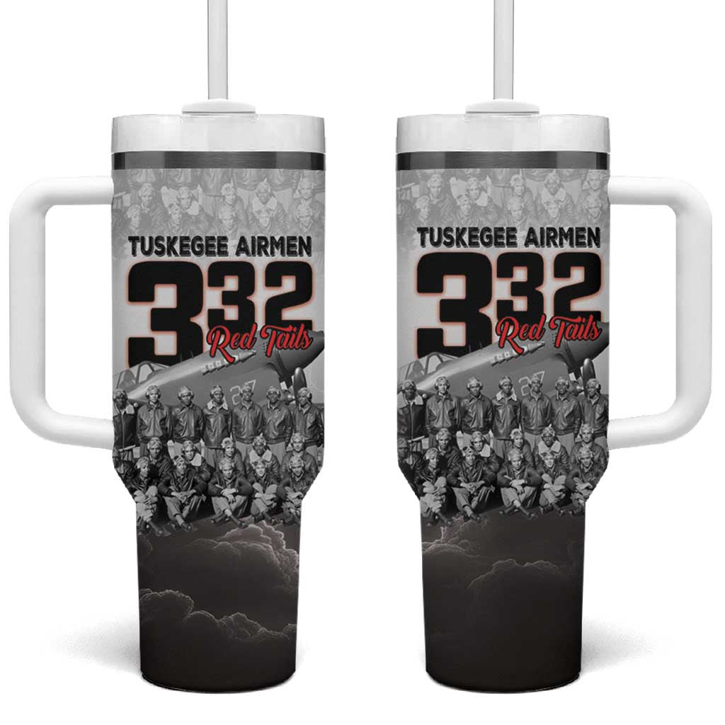 Tuskegee Airmen  Red Tails Pride Tumbler With Handle 332nd Fighter Group - African Pride