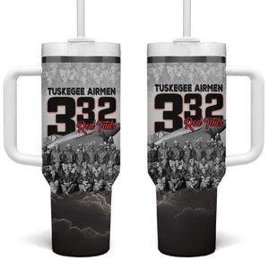 Tuskegee Airmen  Red Tails Pride Tumbler With Handle 332nd Fighter Group - African Pride