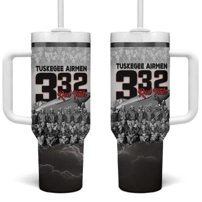 Tuskegee Airmen  Red Tails Pride Tumbler With Handle 332nd Fighter Group - African Pride