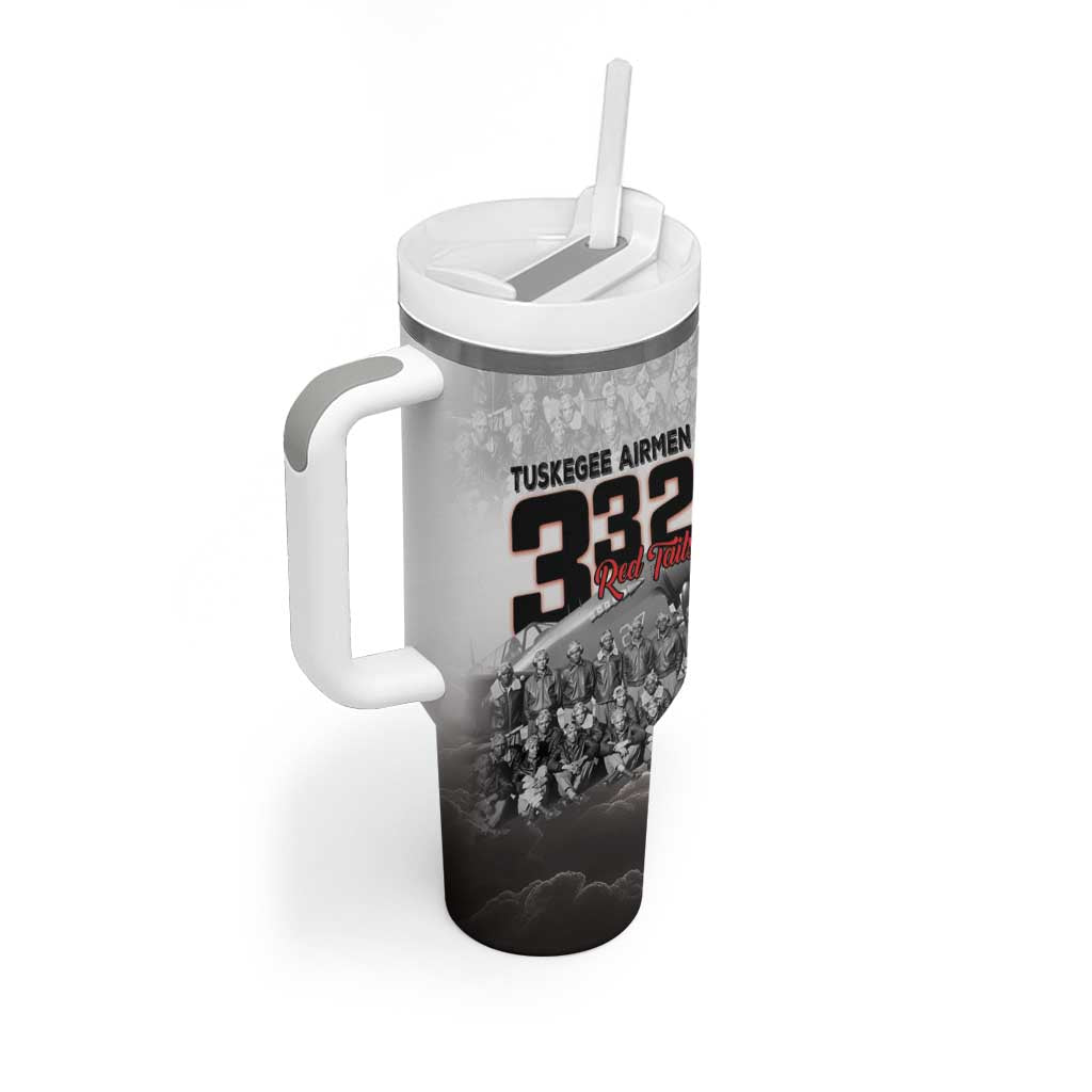 Tuskegee Airmen  Red Tails Pride Tumbler With Handle 332nd Fighter Group - African Pride