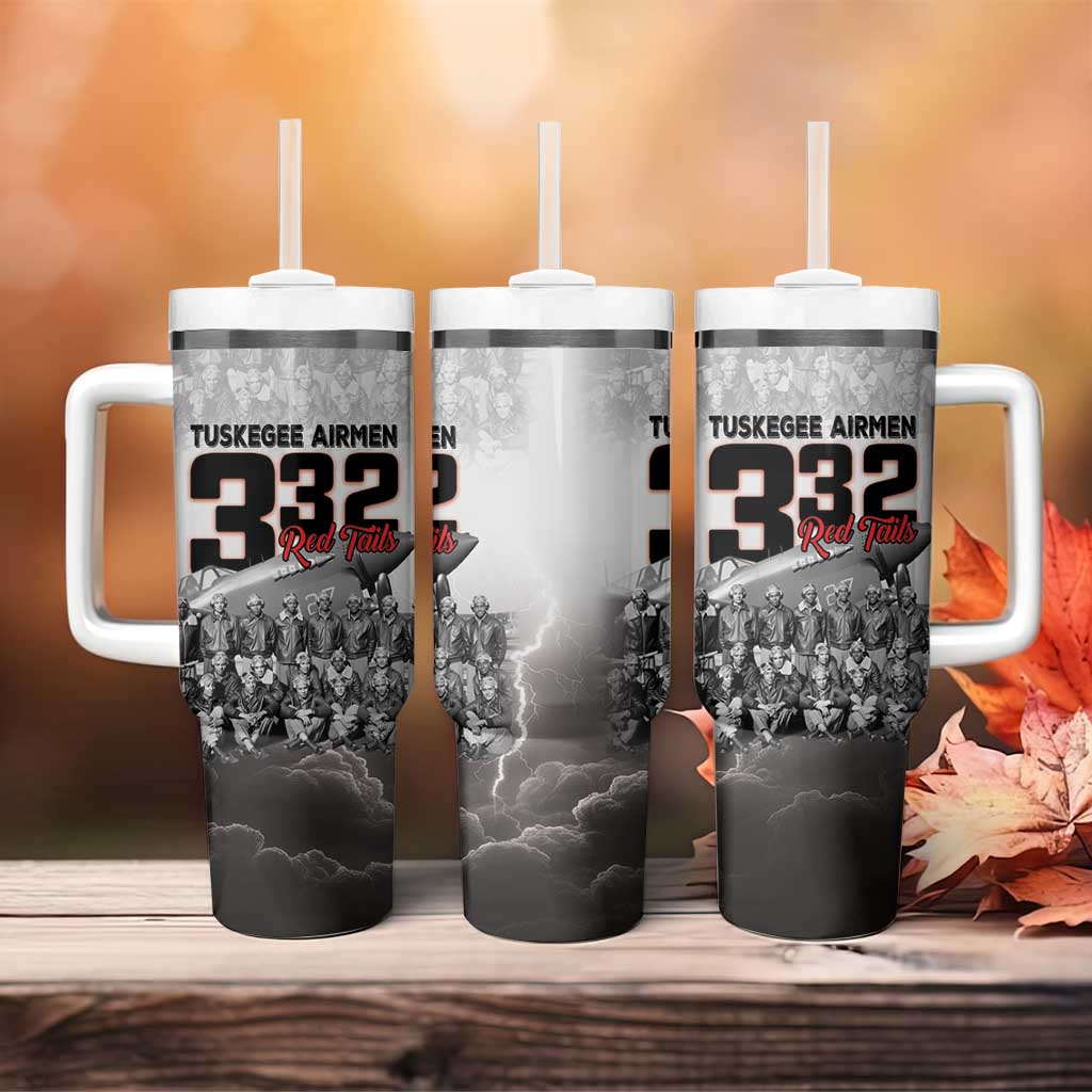 Tuskegee Airmen  Red Tails Pride Tumbler With Handle 332nd Fighter Group - African Pride