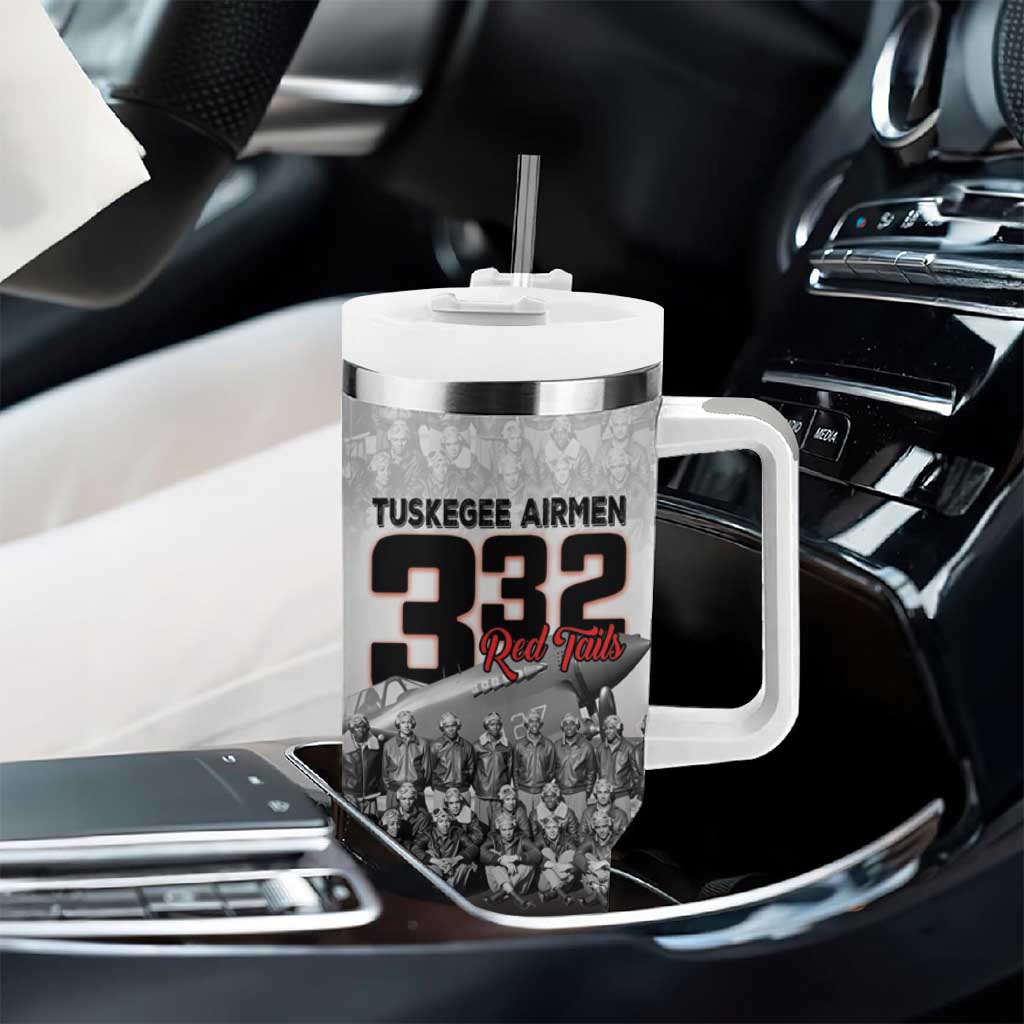 Tuskegee Airmen  Red Tails Pride Tumbler With Handle 332nd Fighter Group - African Pride