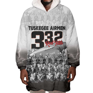 Tuskegee Airmen  Red Tails Pride Wearable Blanket Hoodie 332nd Fighter Group - African Pride