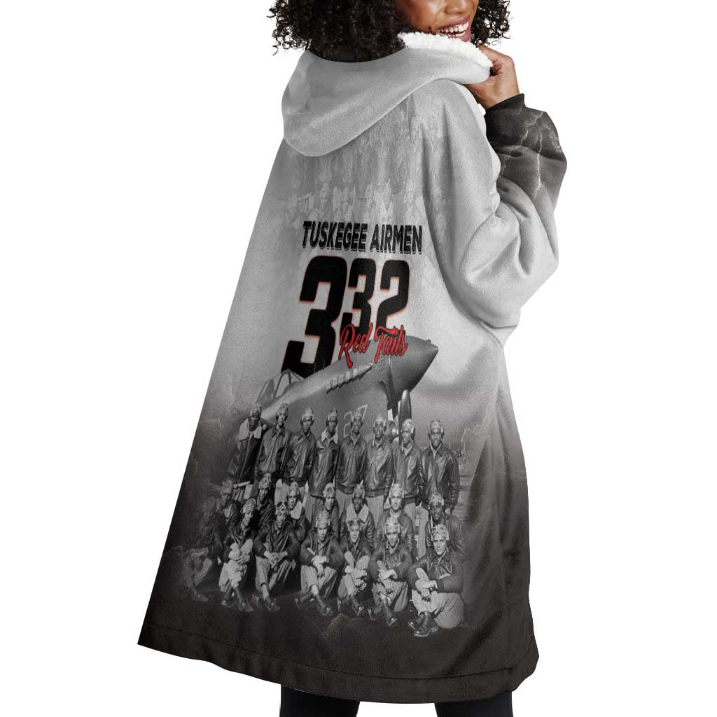 Tuskegee Airmen  Red Tails Pride Wearable Blanket Hoodie 332nd Fighter Group - African Pride