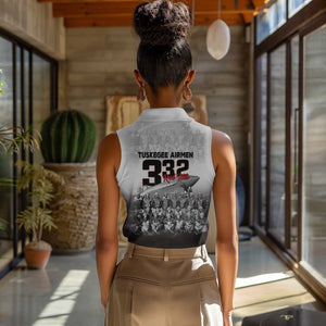 Tuskegee Airmen  Red Tails Pride Women Sleeveless Polo Shirt 332nd Fighter Group - African Pride