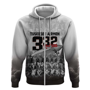Tuskegee Airmen  Red Tails Pride Zip Hoodie 332nd Fighter Group - African Pride