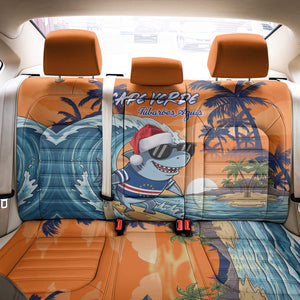 Christmas Cape Verde Back Car Seat Cover Funny Shark Surfing - African Pride