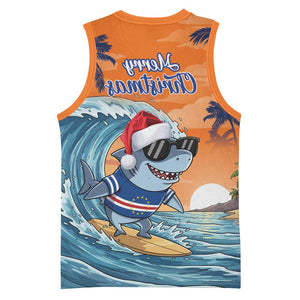 Christmas Cape Verde Basketball Jersey Funny Shark Surfing - African Pride