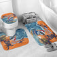 Christmas Cape Verde Bathroom Set Funny Shark Surfing