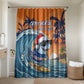 Christmas Cape Verde Bathroom Set Funny Shark Surfing