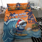 Christmas Cape Verde Bedding Set Funny Shark Surfing - African Pride