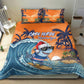 Christmas Cape Verde Bedding Set Funny Shark Surfing - African Pride