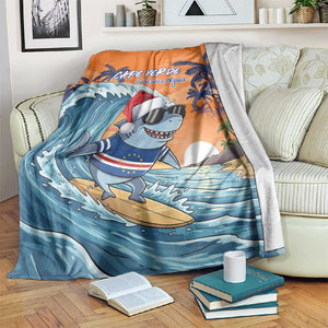 Christmas Cape Verde Blanket Funny Shark Surfing - African Pride