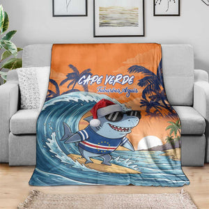 Christmas Cape Verde Blanket Funny Shark Surfing - African Pride