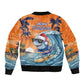 Christmas Cape Verde Bomber Jacket Funny Shark Surfing - African Pride