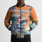 Christmas Cape Verde Bomber Puffer Jacket Funny Shark Surfing