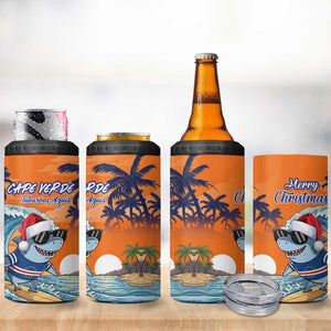 Christmas Cape Verde 4 in 1 Can Cooler Tumbler Funny Shark Surfing - African Pride