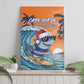 Christmas Cape Verde Canvas Wall Art Funny Shark Surfing - African Pride