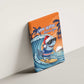 Christmas Cape Verde Canvas Wall Art Funny Shark Surfing - African Pride