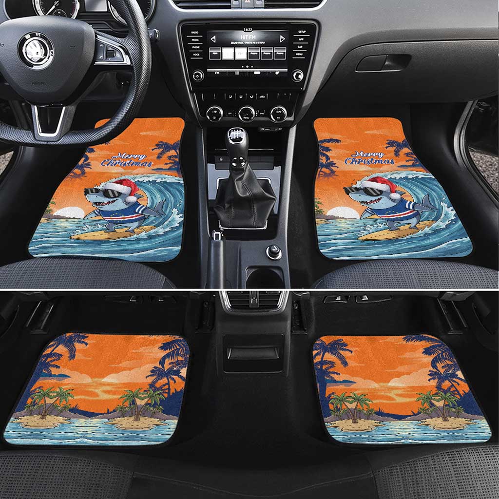 Christmas Cape Verde Car Mats Funny Shark Surfing - African Pride