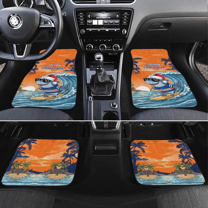 Christmas Cape Verde Car Mats Funny Shark Surfing - African Pride