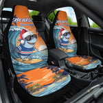 Christmas Cape Verde Car Seat Cover Funny Shark Surfing - African Pride