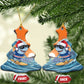 Christmas Cape Verde Ceramic Ornament Funny Shark Surfing - African Pride