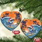 Christmas Cape Verde Ceramic Ornament Funny Shark Surfing - African Pride