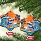 Christmas Cape Verde Ceramic Ornament Funny Shark Surfing - African Pride