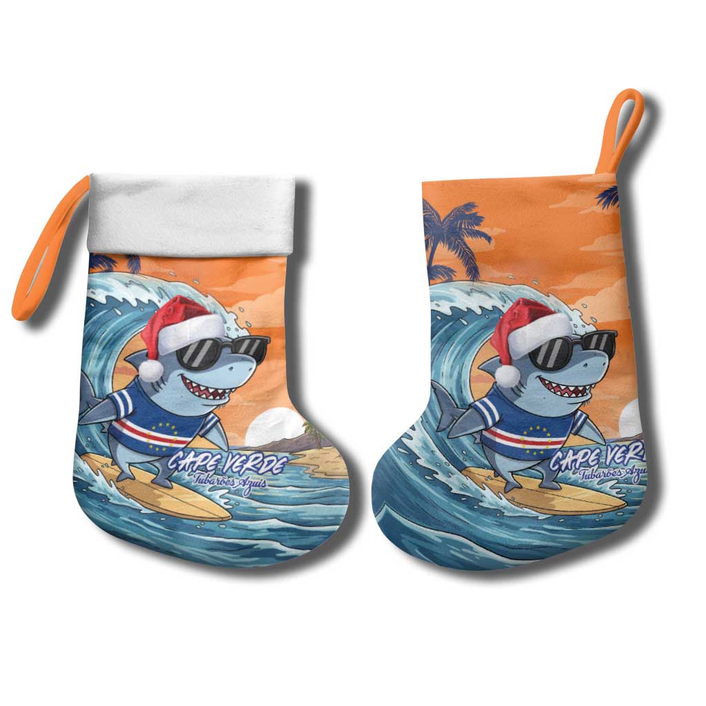Christmas Cape Verde Christmas Stocking Funny Shark Surfing - African Pride