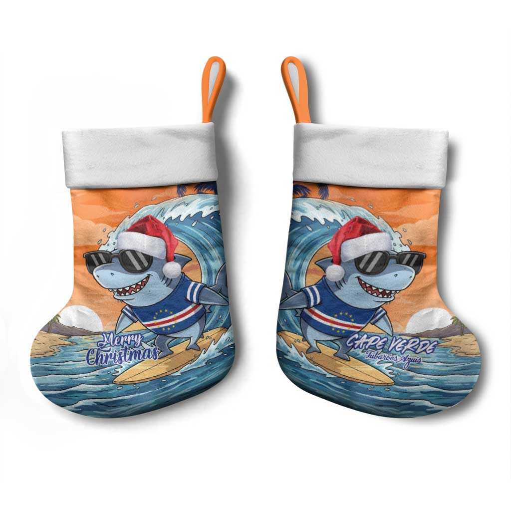 Christmas Cape Verde Christmas Stocking Funny Shark Surfing - African Pride