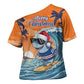 Christmas Cape Verde Cross Shoulder Shirt Funny Shark Surfing