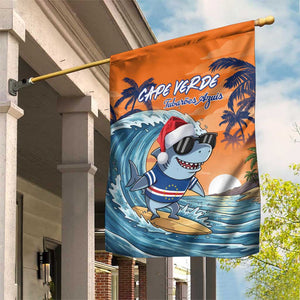 Christmas Cape Verde Garden Flag Funny Shark Surfing - African Pride