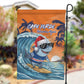 Christmas Cape Verde Garden Flag Funny Shark Surfing - African Pride