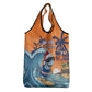 Christmas Cape Verde Grocery Bag Funny Shark Surfing - African Pride