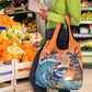 Christmas Cape Verde Grocery Bag Funny Shark Surfing - African Pride