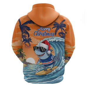 Christmas Cape Verde Hoodie Funny Shark Surfing - African Pride