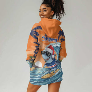 Christmas Cape Verde Hoodie Dress Funny Shark Surfing - African Pride