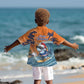 Christmas Cape Verde Kid Hawaiian Shirt Funny Shark Surfing - African Pride