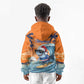 Christmas Cape Verde Kid Hoodie Funny Shark Surfing - African Pride